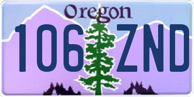OR license plate 106ZND