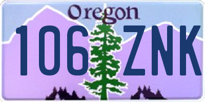 OR license plate 106ZNK
