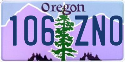 OR license plate 106ZNO