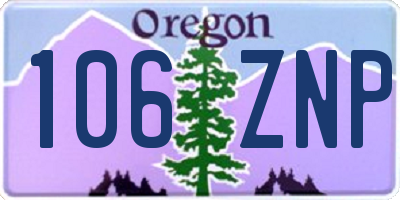 OR license plate 106ZNP