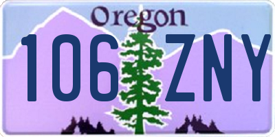 OR license plate 106ZNY