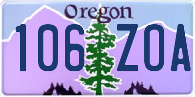 OR license plate 106ZOA