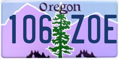 OR license plate 106ZOE