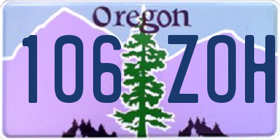 OR license plate 106ZOH