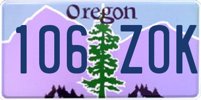 OR license plate 106ZOK