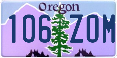 OR license plate 106ZOM