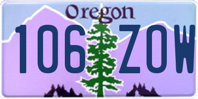 OR license plate 106ZOW