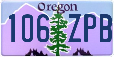 OR license plate 106ZPB