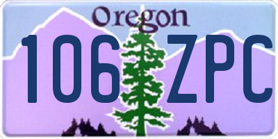 OR license plate 106ZPC