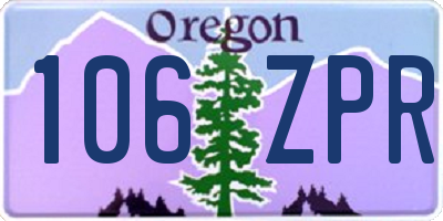 OR license plate 106ZPR