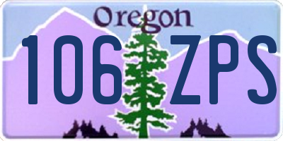 OR license plate 106ZPS