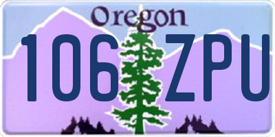 OR license plate 106ZPU