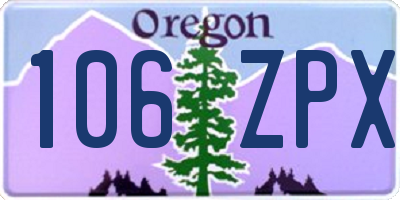 OR license plate 106ZPX