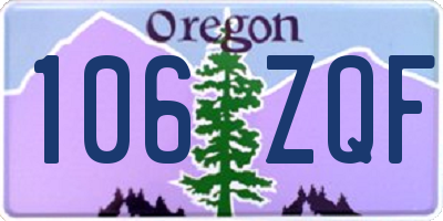 OR license plate 106ZQF
