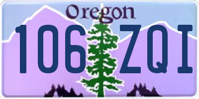 OR license plate 106ZQI