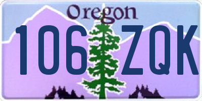 OR license plate 106ZQK