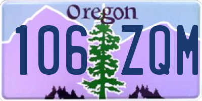 OR license plate 106ZQM