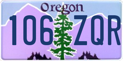 OR license plate 106ZQR