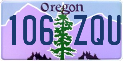 OR license plate 106ZQU