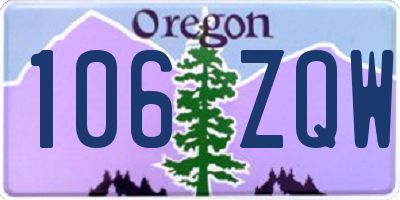OR license plate 106ZQW