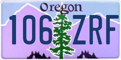 OR license plate 106ZRF