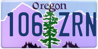 OR license plate 106ZRN