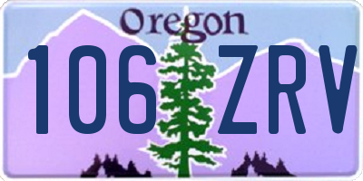 OR license plate 106ZRV