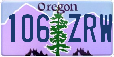 OR license plate 106ZRW
