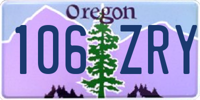 OR license plate 106ZRY