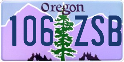 OR license plate 106ZSB