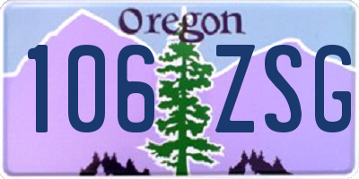 OR license plate 106ZSG
