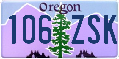 OR license plate 106ZSK