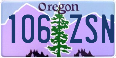 OR license plate 106ZSN