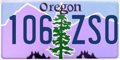 OR license plate 106ZSO