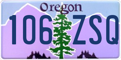 OR license plate 106ZSQ