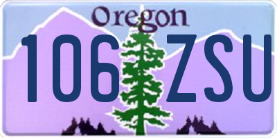 OR license plate 106ZSU