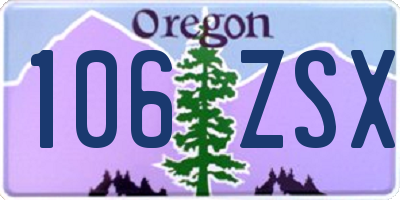 OR license plate 106ZSX