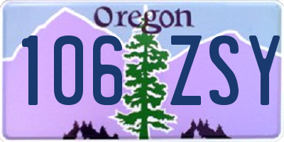 OR license plate 106ZSY
