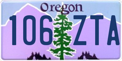 OR license plate 106ZTA