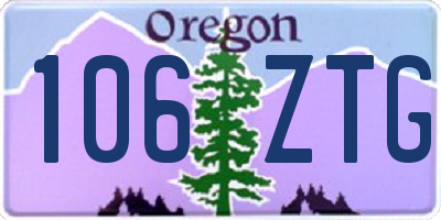 OR license plate 106ZTG