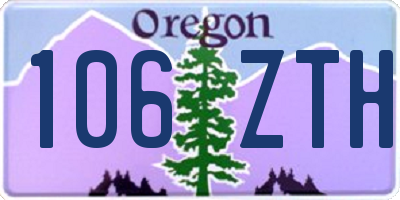 OR license plate 106ZTH