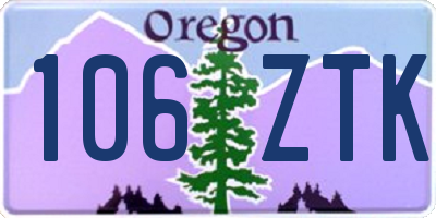 OR license plate 106ZTK