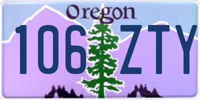 OR license plate 106ZTY