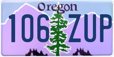 OR license plate 106ZUP
