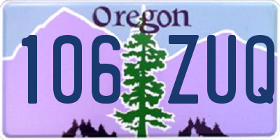 OR license plate 106ZUQ