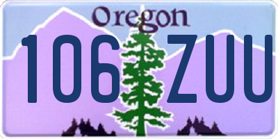 OR license plate 106ZUU