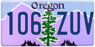 OR license plate 106ZUV