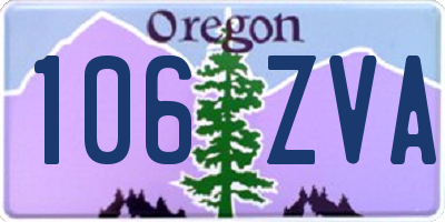 OR license plate 106ZVA