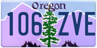 OR license plate 106ZVE