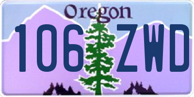 OR license plate 106ZWD